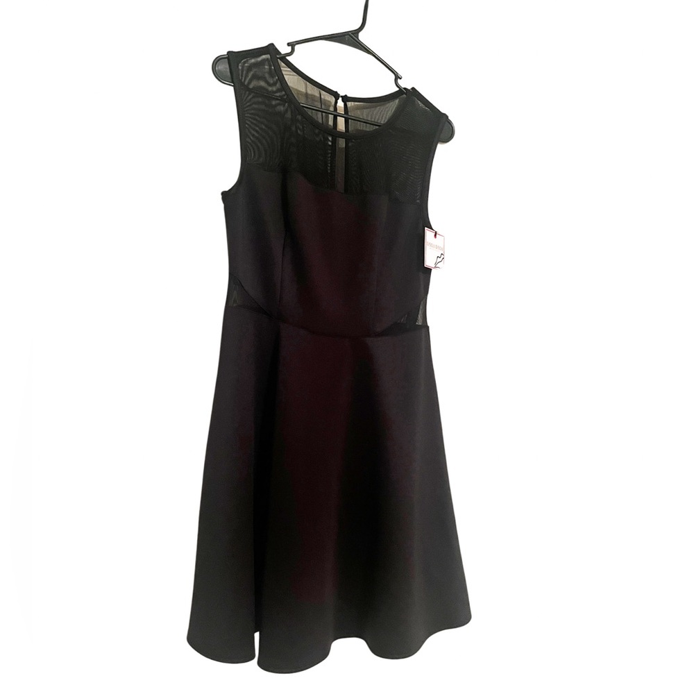 BISOU BISOU BLACK DRESS SIZE 10 VG BY MICHELE BOHBOT NETTING TOP AND SIDES